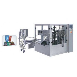 蝦滑全自動包裝機_給袋式大顆粒黃豆醬包裝機