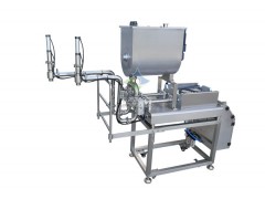 雙頭臥式榴蓮醬灌裝機、雙頭醬料拌