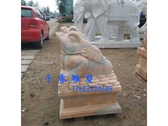 曲陽石雕定做晚霞紅石材招財(cái)金蟬雕
