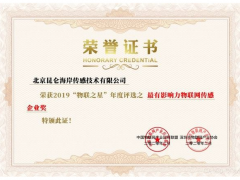 昆侖海岸喜提最有影響力物聯(lián)網(wǎng)傳感企業(yè)獎