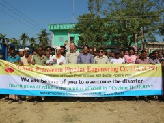 中國(guó)石油管道局孟加拉國(guó)承建項(xiàng)目助力當(dāng)?shù)嘏_(tái)風(fēng)災(zāi)后重建