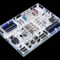 某煙草公司信息化機(jī)房效果圖制作|北京中控室效果圖設(shè)計(jì)