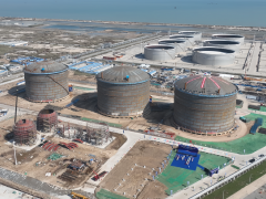 天辰公司總承包的山東中燃寶港液化烴庫(kù)區(qū)項(xiàng)目三臺(tái)低溫罐氣頂升圓滿成功