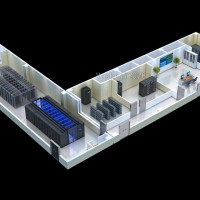 鄂爾多斯某中學(xué)信息化機房|UPS配電間效果圖制作渲染
