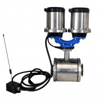 電磁水表無阻流件卡箍連接電池供電IP68防護(hù)等級(jí)潛水型流量計(jì)